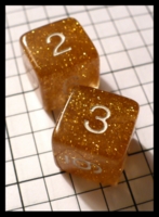 Dice : Dice - 6D - Gold Speckled with White Numerals - SK Collection Nov 2010